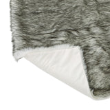 Modern Glam Rectangular Taupe Faux Fur Throw Blanket - NH332403