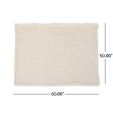 Modern Glam Rectangular Taupe Faux Fur Throw Blanket - NH332403