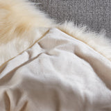 Modern Glam Rectangular Taupe Faux Fur Throw Blanket - NH332403