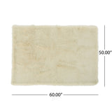 Modern Glam Rectangular Taupe Faux Fur Throw Blanket - NH332403