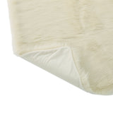 Modern Glam Rectangular Taupe Faux Fur Throw Blanket - NH332403