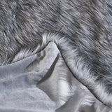 Modern Glam Rectangular Taupe Faux Fur Throw Blanket - NH332403