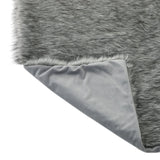 Modern Glam Rectangular Taupe Faux Fur Throw Blanket - NH332403