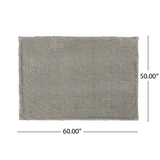 Modern Glam Rectangular Taupe Faux Fur Throw Blanket - NH332403