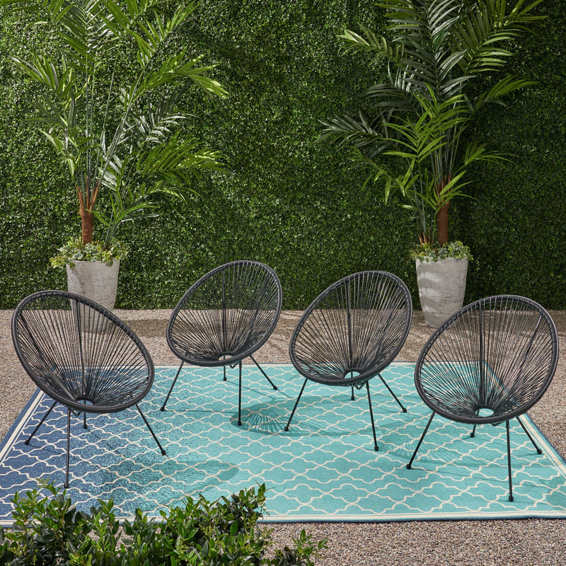 Outdoor Hammock Weave Chair with Steel Frame (Set of 4) - NH109803