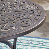Outdoor Cast Aluminum Dining Table, Shiny Copper - NH323503
