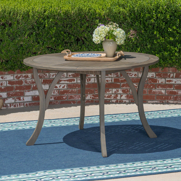 Outdoor 47-inch Round Acacia Wood Dining Table - NH868403