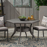 Outdoor 53 Inch Wicker Hexagon Dining Table - NH831403