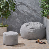 Outdoor Water Resistant 4.5 Bean Bag and 2 Ottoman Pouf Set - NH510803