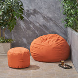 Outdoor Water Resistant 4.5 Bean Bag and 2 Ottoman Pouf Set - NH510803