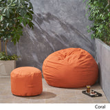 Outdoor Water Resistant 4.5 Bean Bag and 2 Ottoman Pouf Set - NH510803