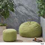 Outdoor Water Resistant 4.5 Bean Bag and 2 Ottoman Pouf Set - NH510803