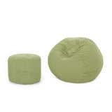 Outdoor Water Resistant 4.5 Bean Bag and 2 Ottoman Pouf Set - NH510803