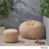 Outdoor Water Resistant 4.5 Bean Bag and 2 Ottoman Pouf Set - NH510803