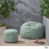 Outdoor Water Resistant 4.5 Bean Bag and 2 Ottoman Pouf Set - NH510803
