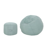 Outdoor Water Resistant 4.5 Bean Bag and 2 Ottoman Pouf Set - NH510803
