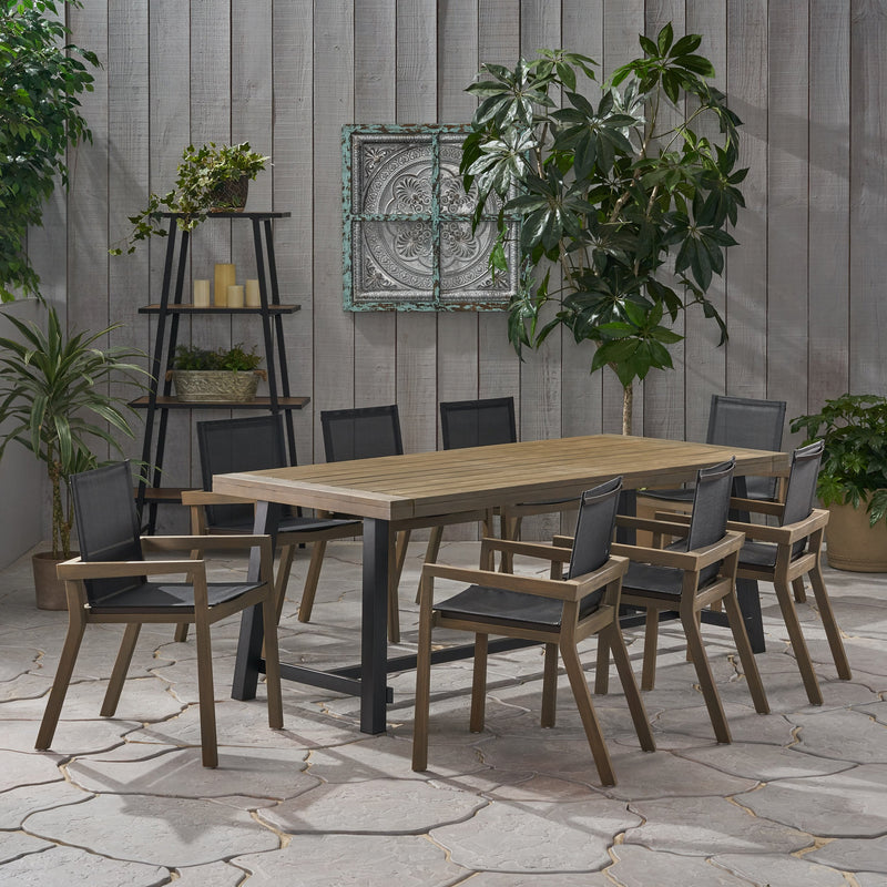 Outdoor Acacia Wood 8 Seater Dining Set - NH046903