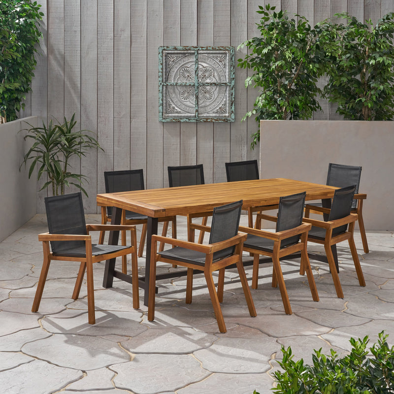 Outdoor Acacia Wood 8 Seater Dining Set - NH636903