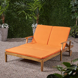 Double Chaise Lounge for Yard and Patio, Acacia Wood Frame - NH865703