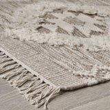 Boho Wool Diamond Patterned Scatter Rug - NH706803