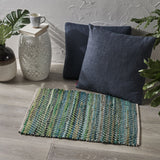 Boho Cotton Area Rug with Metallic Accents - NH616803