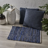 Boho Cotton Area Rug with Metallic Accents - NH616803
