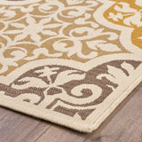 Indoor Floral  Area Rug, Ivory and Gray - NH936503