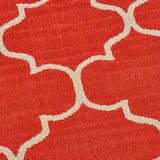 Indoor Geometric  Area Rug, Red and Ivory - NH826503