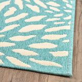 Indoor Floral  Area Rug, Blue and Ivory - NH156503