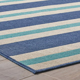 Indoor Geometric  Area Rug, Blue and Ivory - NH546503