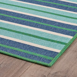 Indoor Geometric  Area Rug, Blue and Green - NH346503