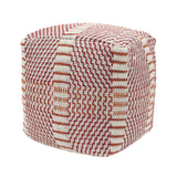 Outdoor Boho Water Resistant 16" Square Ottoman Pouf - NH320803