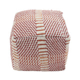 Outdoor Boho Water Resistant 16" Square Ottoman Pouf - NH320803