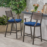 Vista Outdoor Barstool with Cushion (Set of 2)