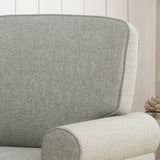 Contemporary Scrolled Arm Upholstered Fabric Club Chair w/ Tonal Piping - NH225703