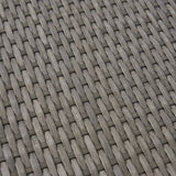 Outdoor Dining Table - Anodized Aluminum - Wicker Table Top - Square - Silver and Gray - 35-inch - NH610703