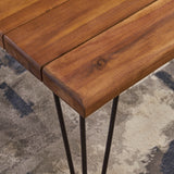 6-Seater Rectangular Rustic/Farmhouse Wood Slab Dining Table - NH094703