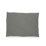Contemporary Cotton Throw Blanket with Fringes, Gray - NH104903