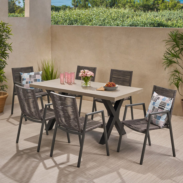 Outdoor Modern 6 Seater Dining Set - NH358013