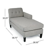 Contemporary Fabric Chaise Sectional with Button Accents - NH113803