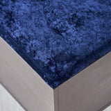 Storage Cube Organizer Ottoman - Faux Wood Frame - Upholstered Velvet Lid - Modern Glam - NH999603