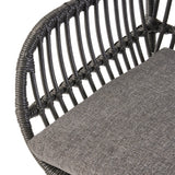 Outdoor Faux Wicker 2 Seater Chat Set with Tempered Glass Table - NH456903