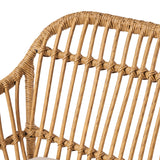 Outdoor Faux Wicker 2 Seater Chat Set with Tempered Glass Table - NH456903