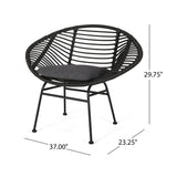 Outdoor Faux Wicker 2 Seater Chat Set with Tempered Glass Table - NH656903