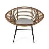 Outdoor Faux Wicker 2 Seater Chat Set with Tempered Glass Table - NH656903