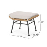 Outdoor Modern Boho Wicker Ottoman (Set of 2) - NH054013