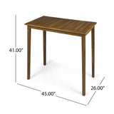 Outdoor Minimalist Acacia Wood Rectangle Bar Table - NH310903