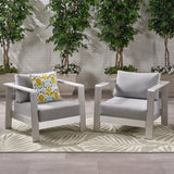 Outdoor Aluminum Club Chairs with Cushions (Set of 2) - NH579803