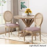 Wooden Dining Chair with Wicker and Fabric Seating (Set of 2) - NH680903