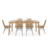 Outdoor 6 Seater Wicker Dining Set - NH318213